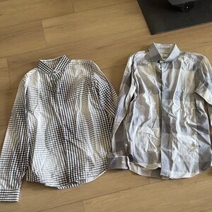 Express Black and White Plaid Men's Shirt